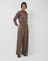 Men's shirt with geometric print in brown tones | Roberto Verino