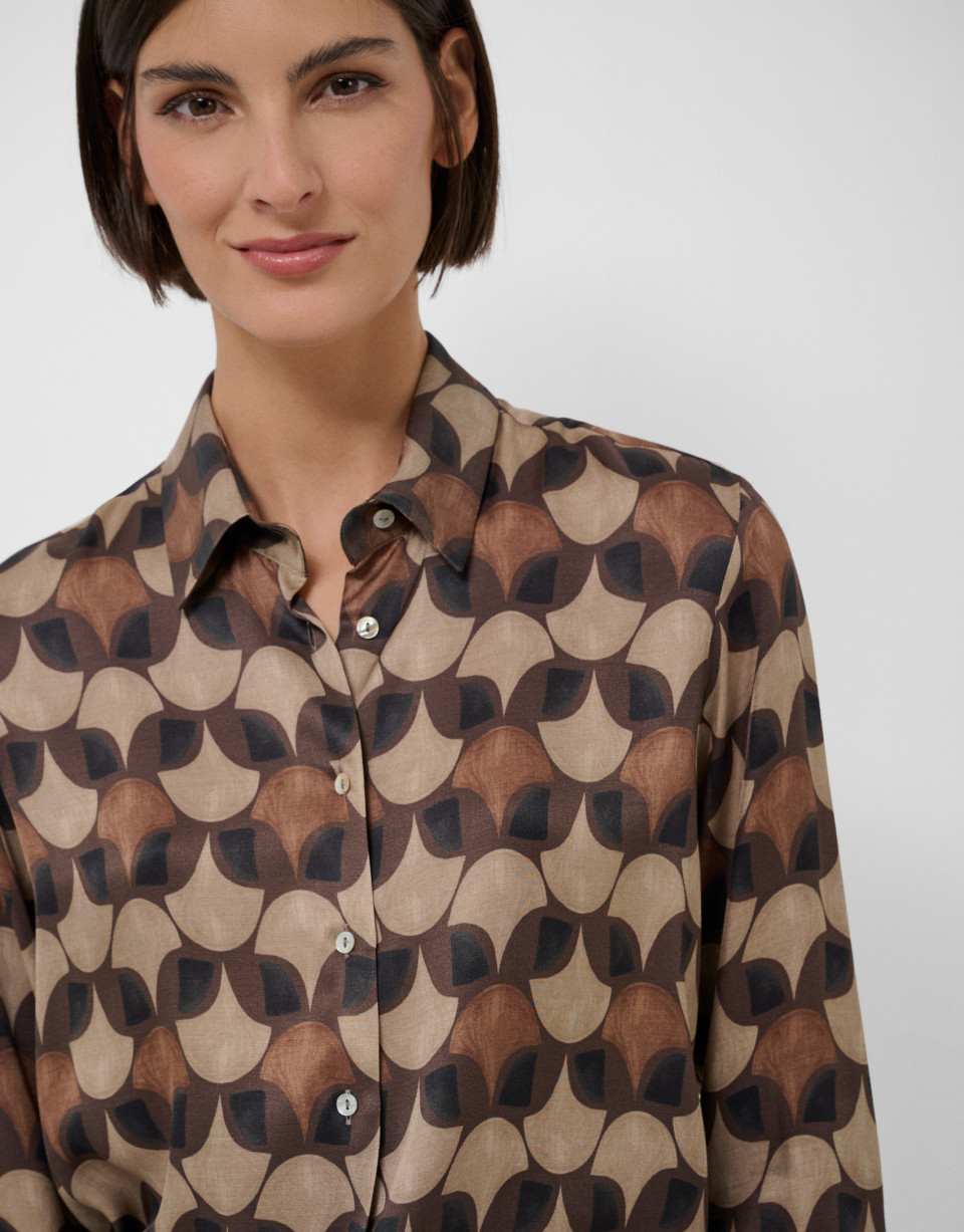 Camisa corte masculino estampado geométrico ... | Roberto Verino