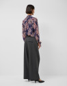 Blusa fruncida con estampado floral rosa ... | Roberto Verino