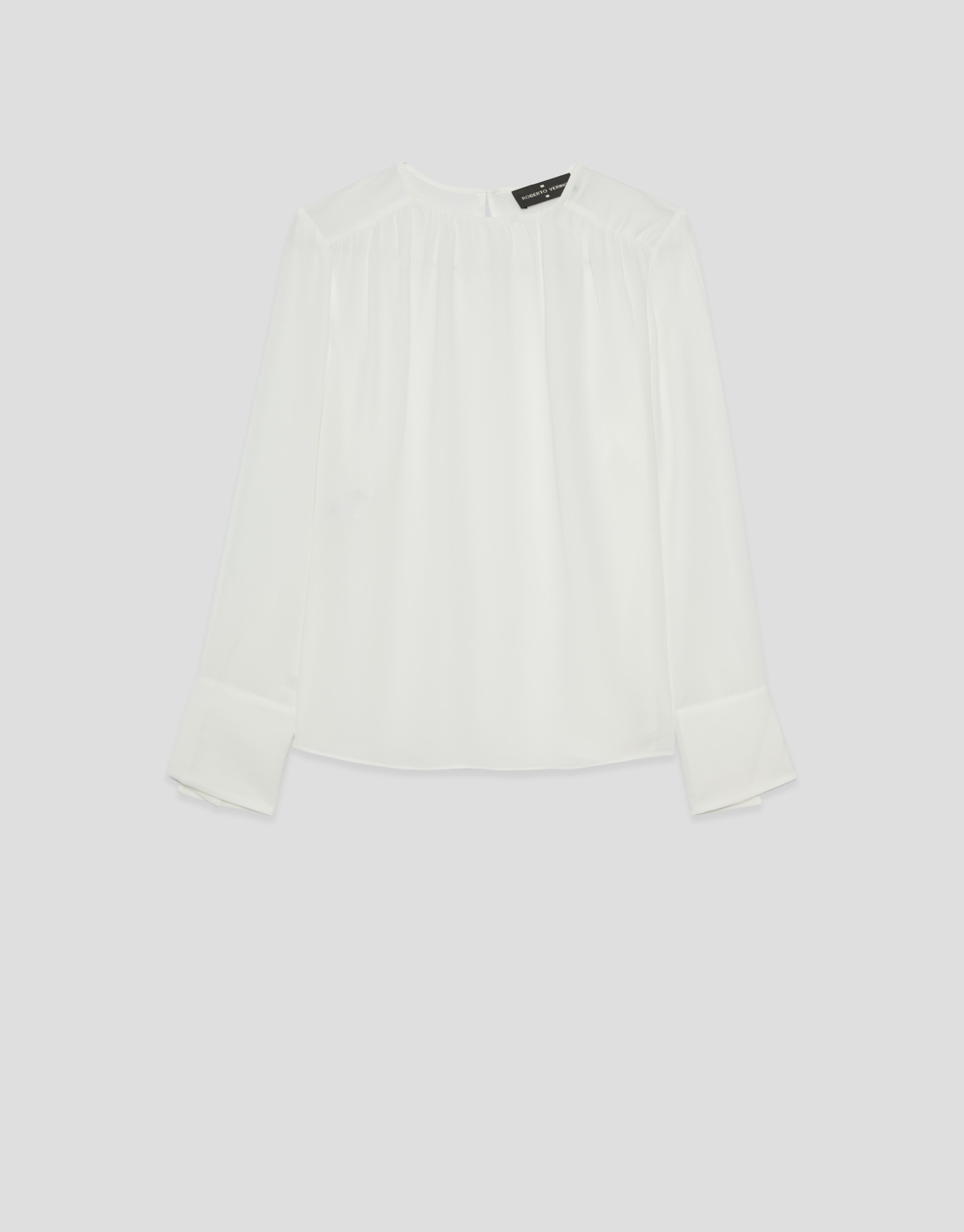 Blusa fruncida blanco roto con puños ... | Roberto Verino