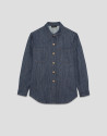 Men's style blue quilted denim shirt - Mujer | Roberto Verino