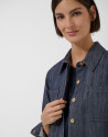 Men's style blue quilted denim shirt - Mujer | Roberto Verino