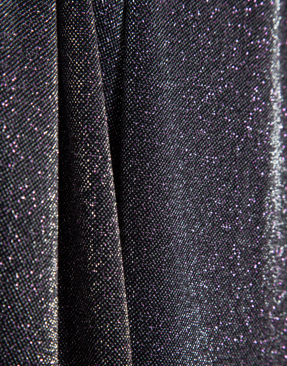 Purple metallic lurex knit wide fluid pants | Roberto Verino