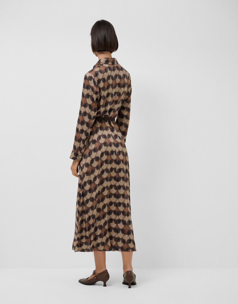 Vestido camisero estampado geométrico tonos ... | Roberto Verino