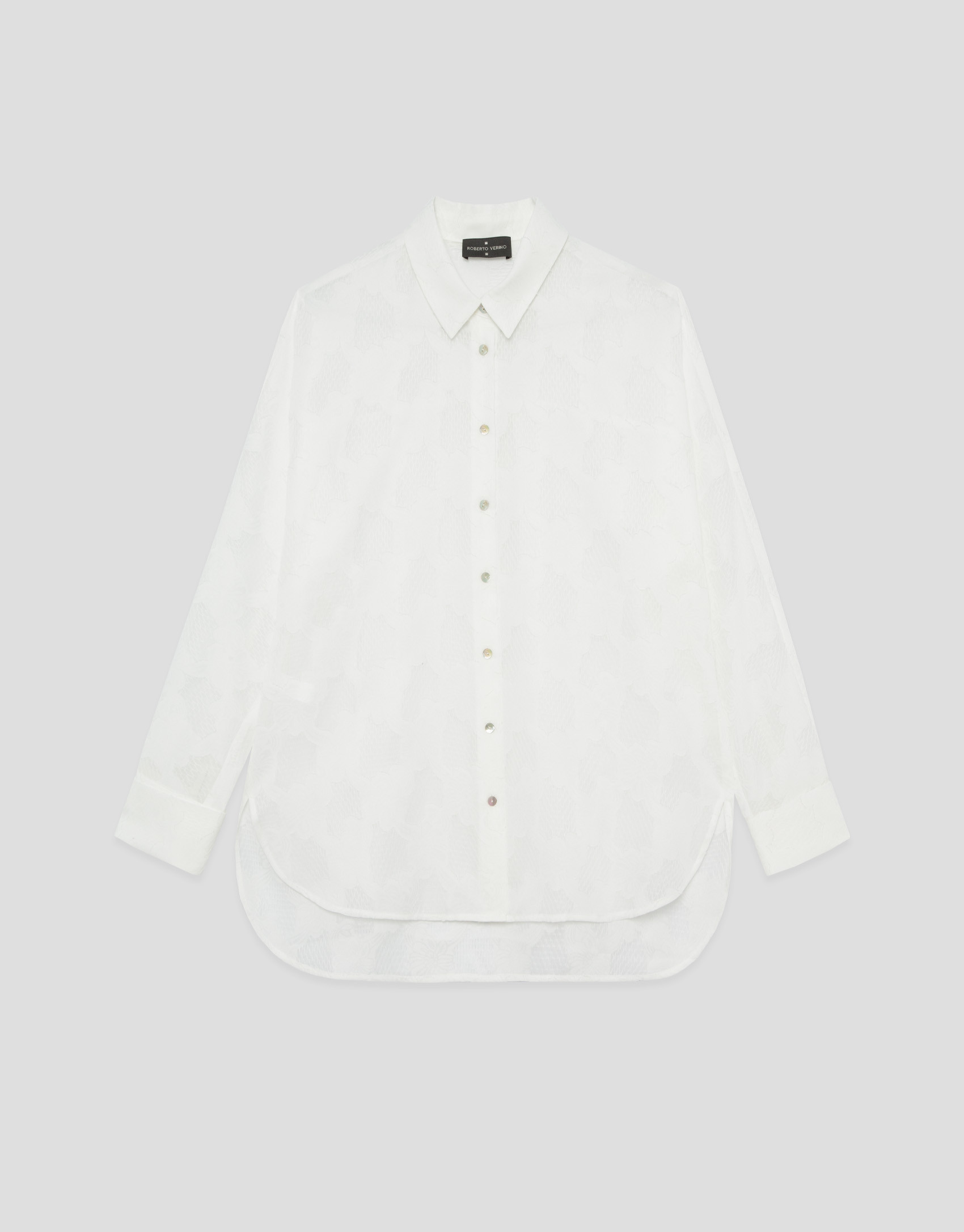 Blusón oversize devoré floral blanco - Mujer | Roberto Verino