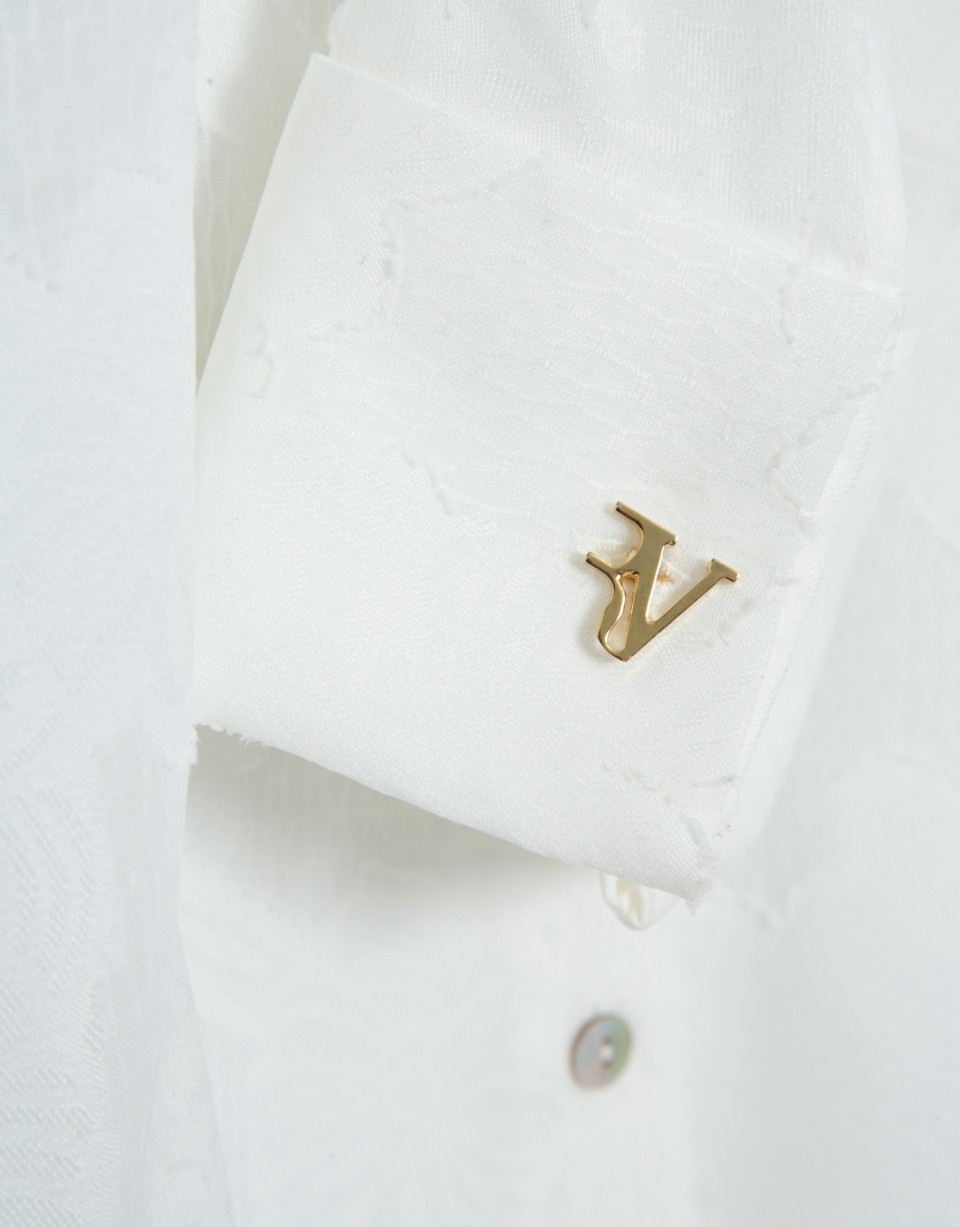 Oversized white floral devoré blouse - Mujer | Roberto Verino