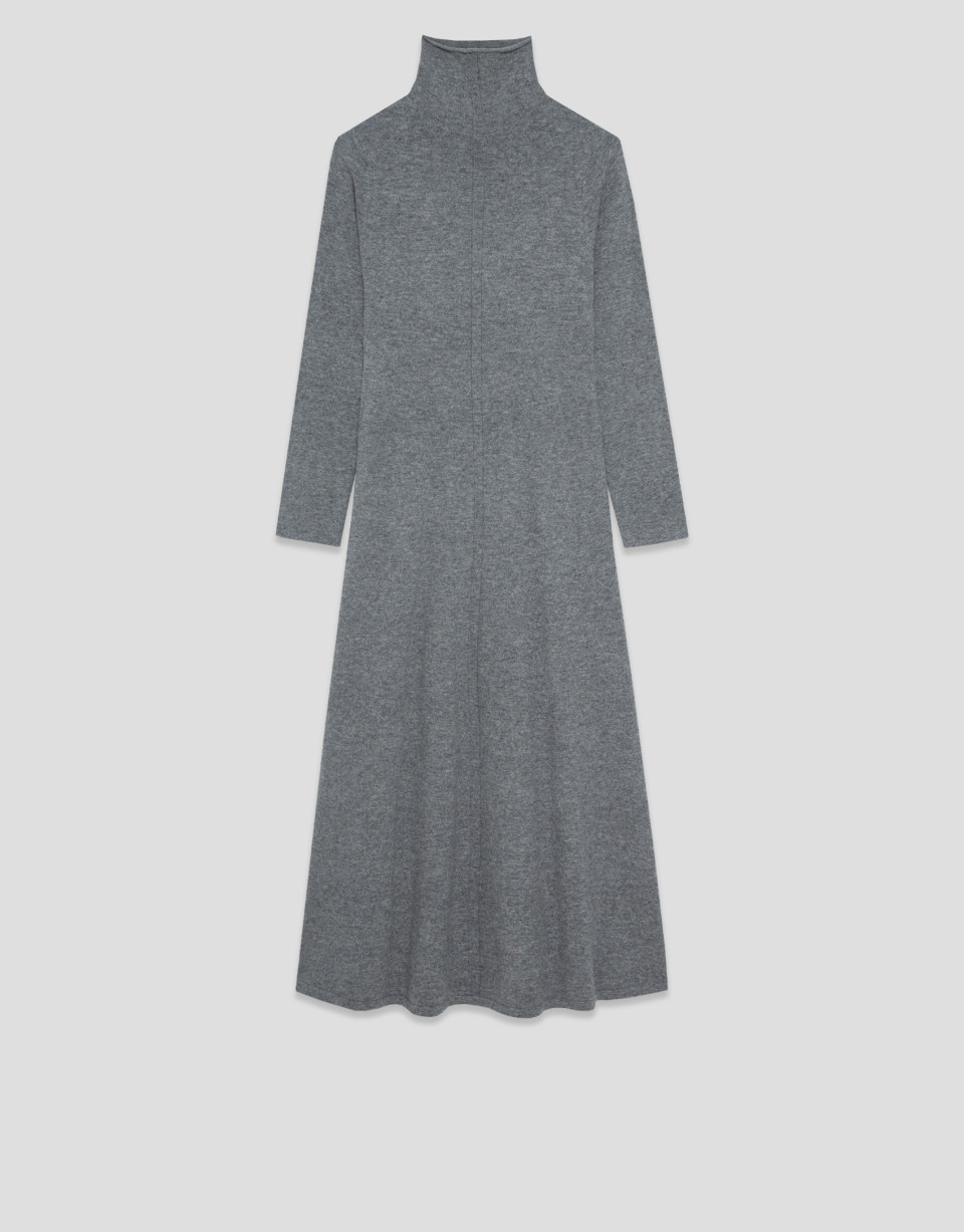 Gray knit long sleeve midi dress - Mujer | Roberto Verino