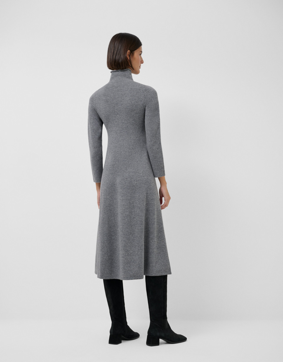 Gray knit long sleeve midi dress - Mujer | Roberto Verino