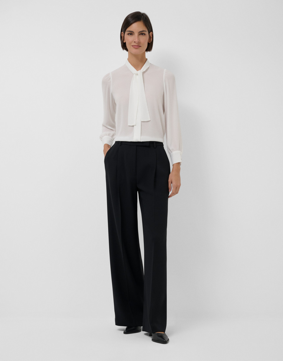 Long sleeve blouse with off-white bow - Mujer | Roberto Verino