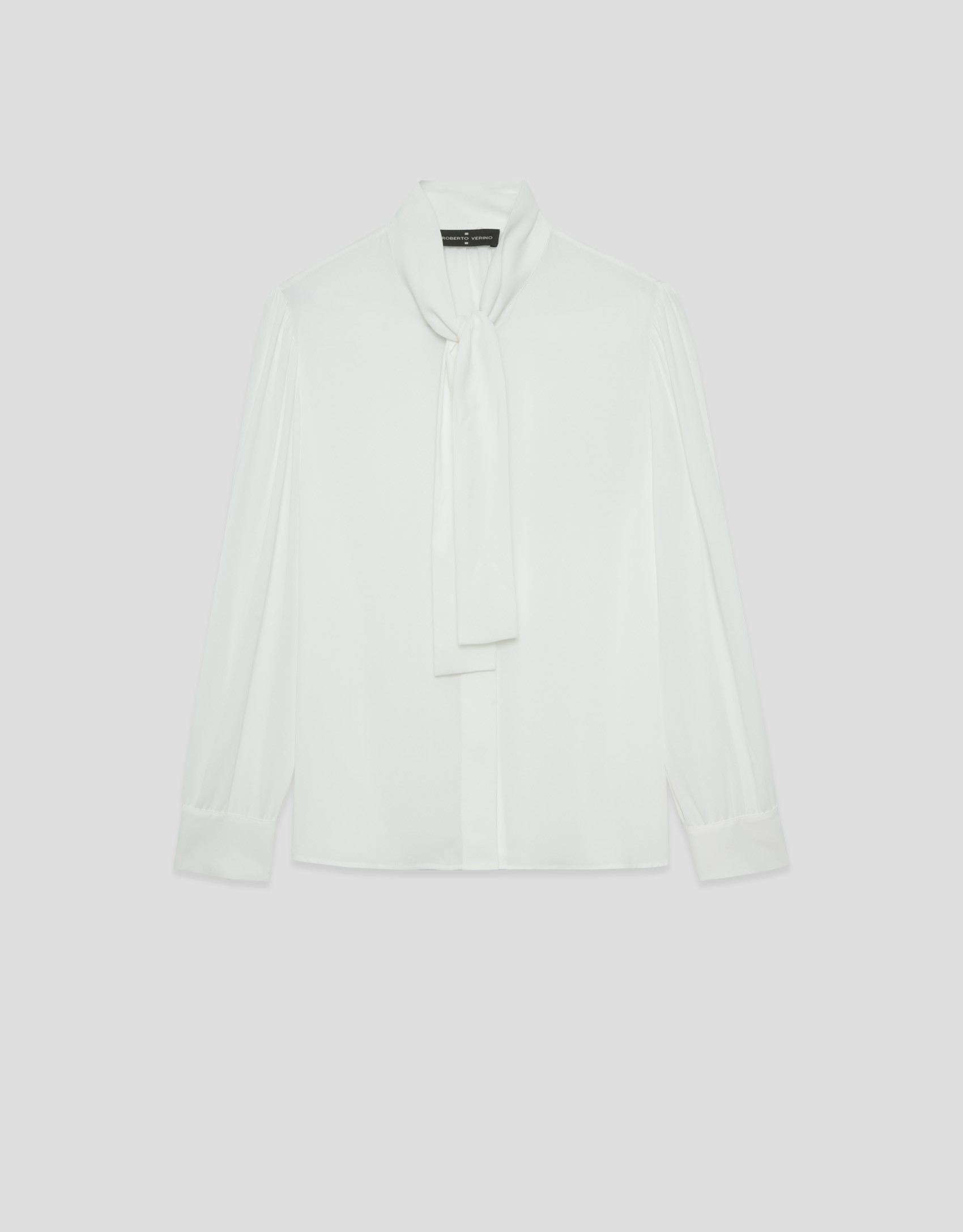 Long sleeve blouse with off-white bow - Mujer | Roberto Verino