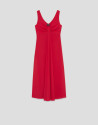 Vestido largo corte imperio rojo - Mujer | Roberto Verino