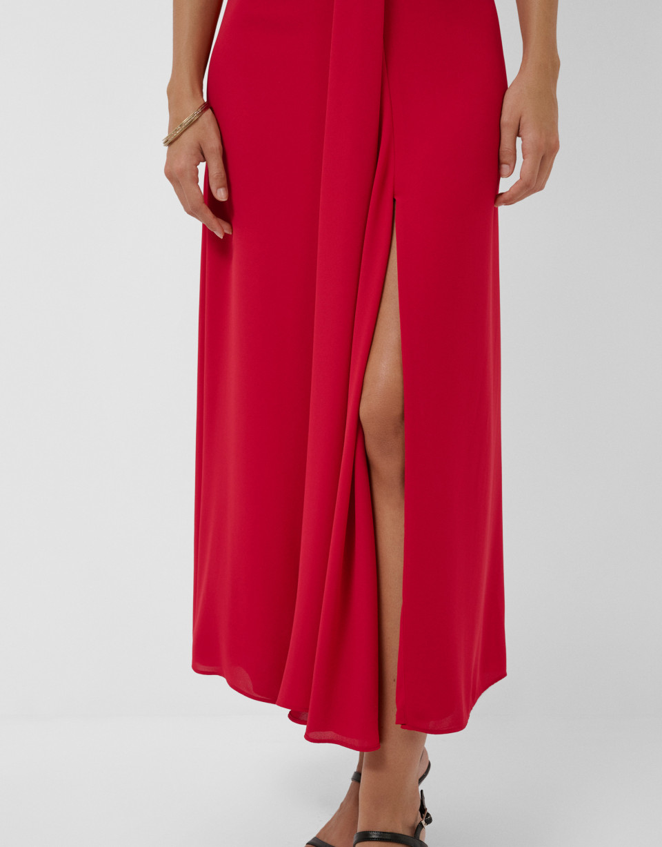 Vestido largo corte imperio rojo - Mujer | Roberto Verino