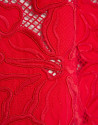 Red embroidered and die-cut sleeveless midi ... | Roberto Verino