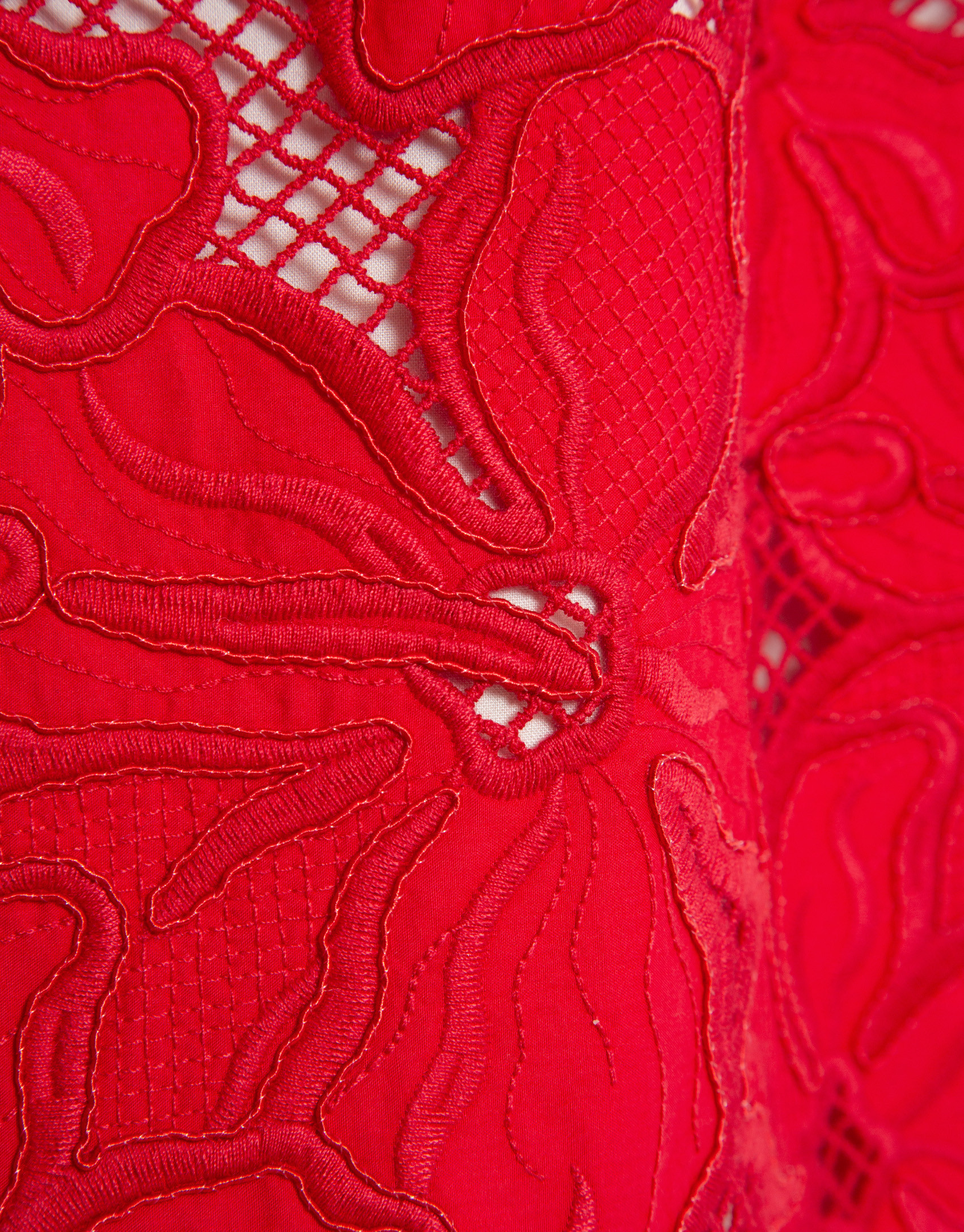 Vestido midi sin mangas bordado y troquelado ... | Roberto Verino