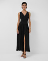 Vestido midi drapeado en cintura gasa crepé ... | Roberto Verino