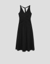 Vestido midi drapeado en cintura gasa crepé ... | Roberto Verino