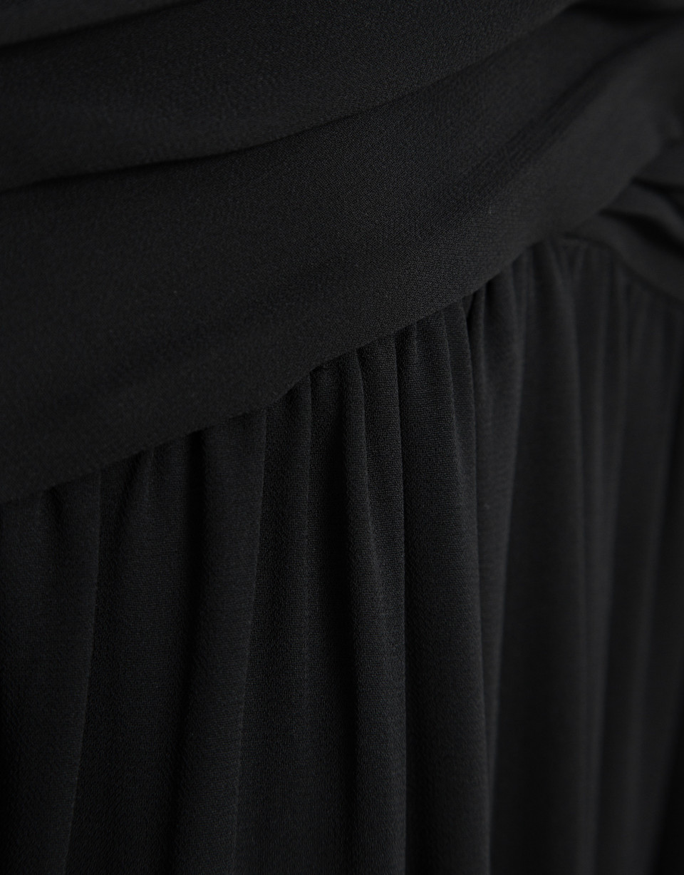 Vestido midi drapeado en cintura gasa crepé ... | Roberto Verino