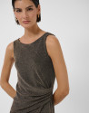 Vestido midi drapeado cintura en punto ... | Roberto Verino