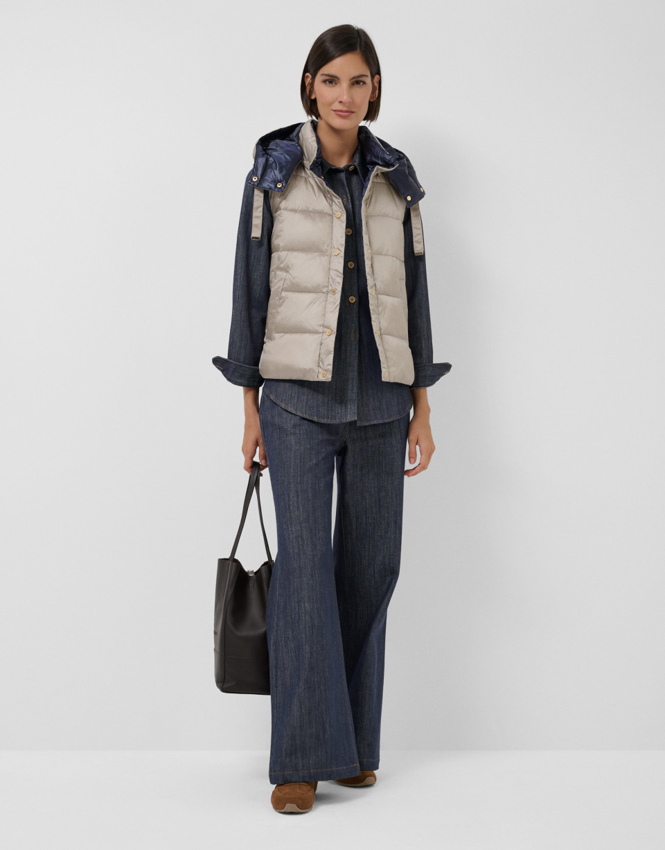 Beige/navy reversible quilted vest - Mujer | Roberto Verino