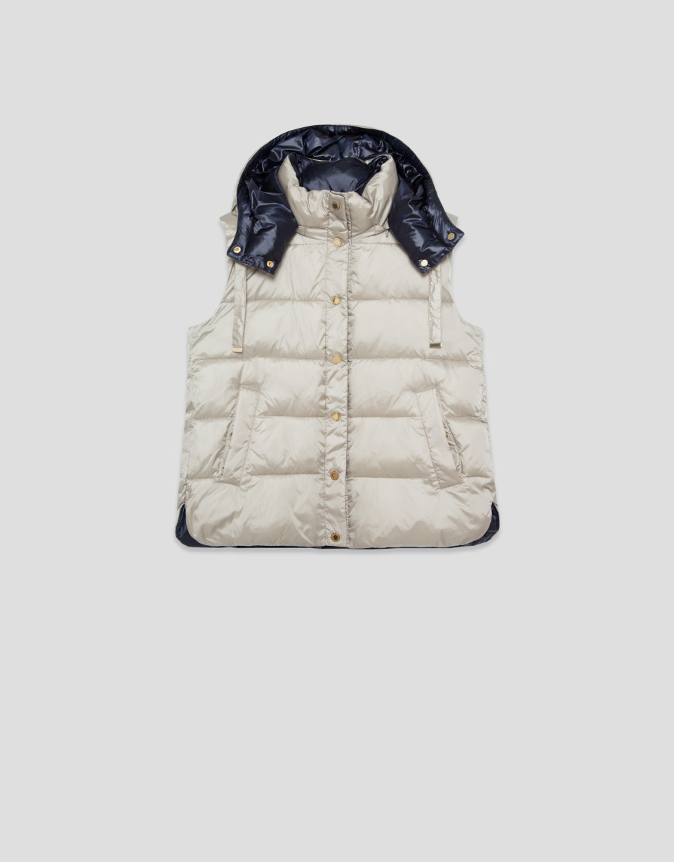 Beige/navy reversible quilted vest - Mujer | Roberto Verino