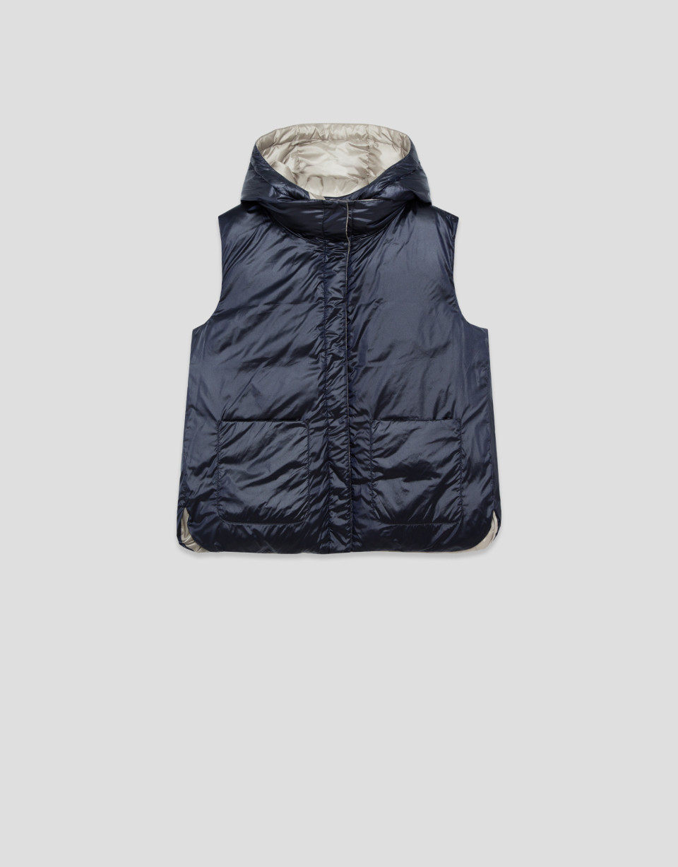 Beige/navy reversible quilted vest - Mujer | Roberto Verino