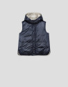 Beige/navy reversible quilted vest - Mujer | Roberto Verino