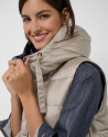Beige/navy reversible quilted vest - Mujer | Roberto Verino