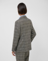 Blazer cruzada lana cuadro gales marrón y ... | Roberto Verino