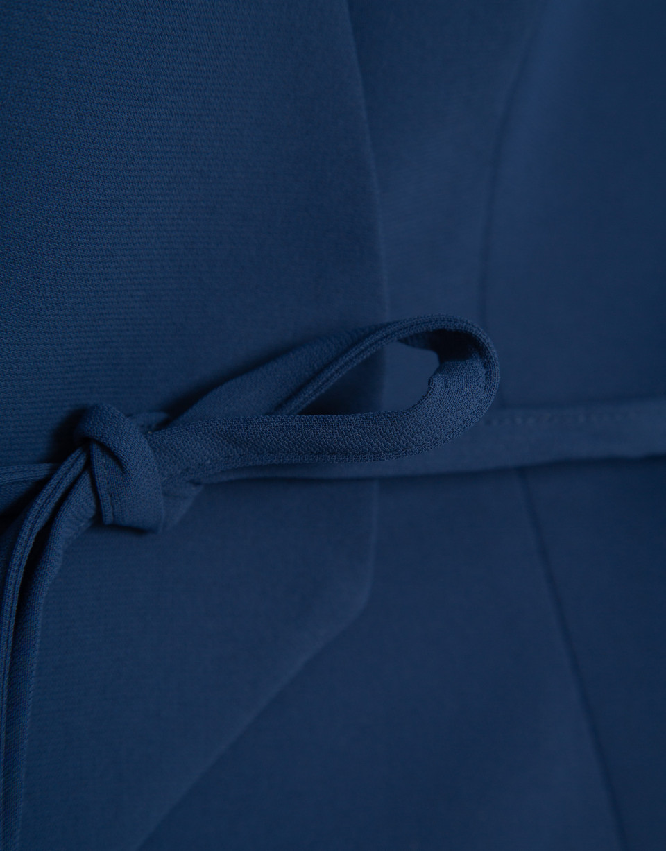 Navy blue crepe double-breasted vest - Mujer | Roberto Verino