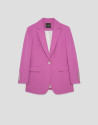 Blazer un botón crepé rosa - Mujer - OI2026 | Roberto Verino