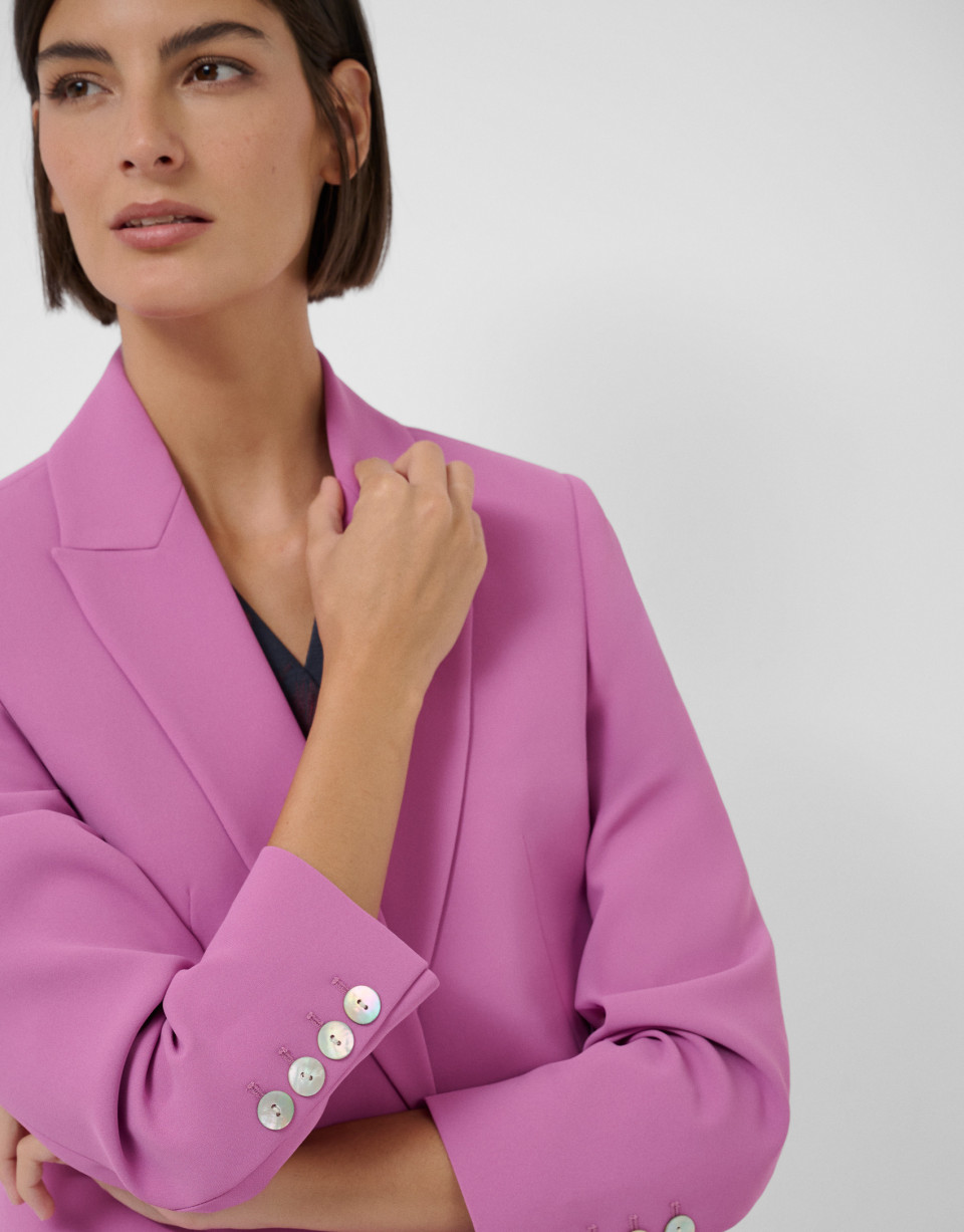 Pink crepe one button blazer - Mujer - AW2026 | Roberto Verino