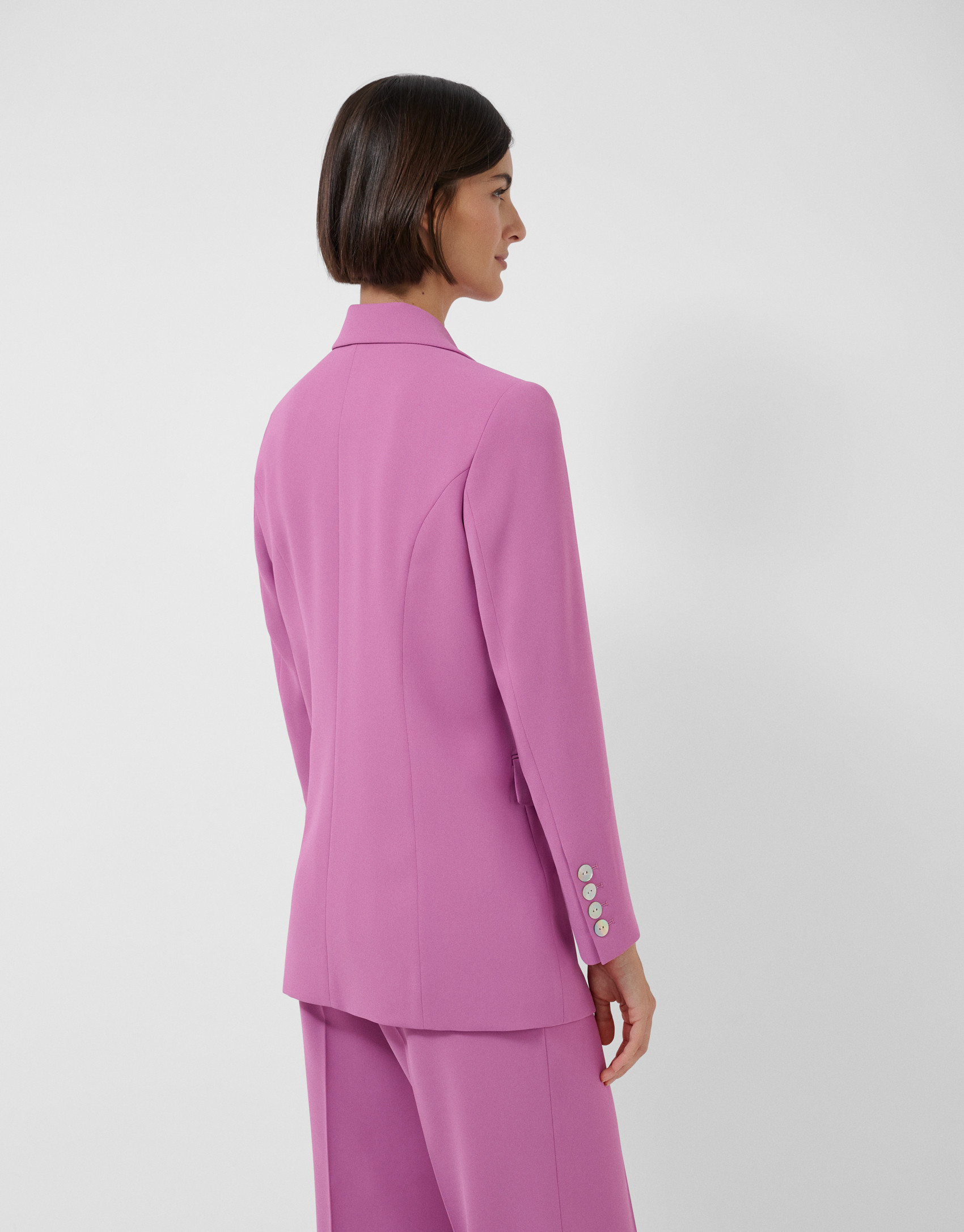 Pink crepe one button blazer - Mujer - AW2026 | Roberto Verino