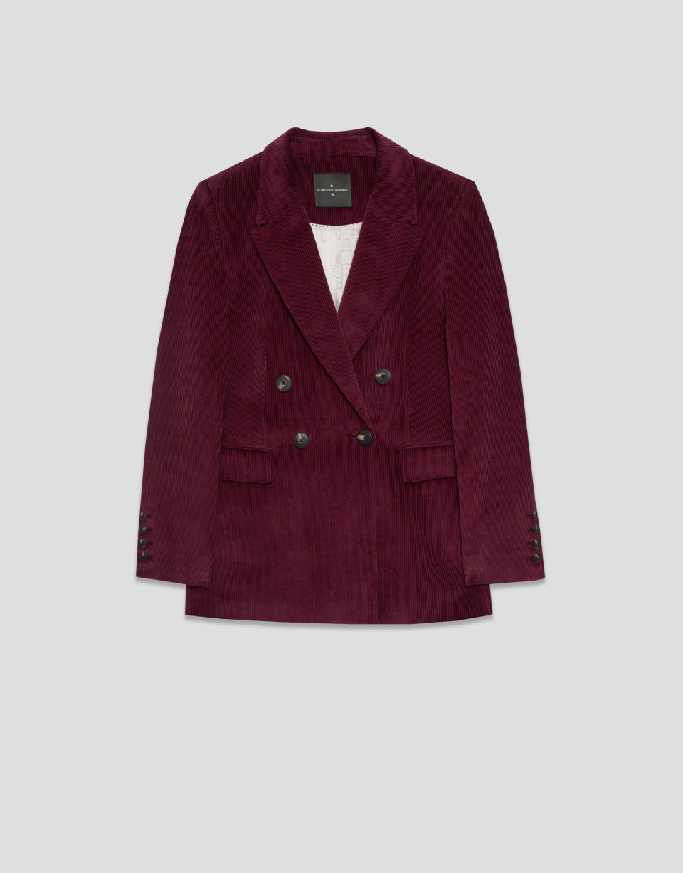 Blazer cruzada pana burdeos - Mujer - OI2026 | Roberto Verino