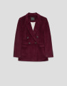 Blazer cruzada pana burdeos - Mujer - OI2026 | Roberto Verino