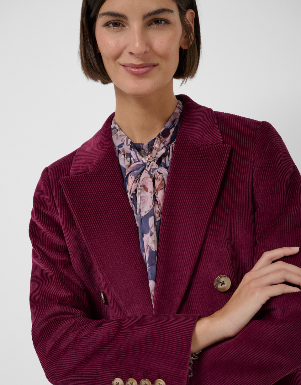 Blazer cruzada pana burdeos - Mujer - OI2026 | Roberto Verino