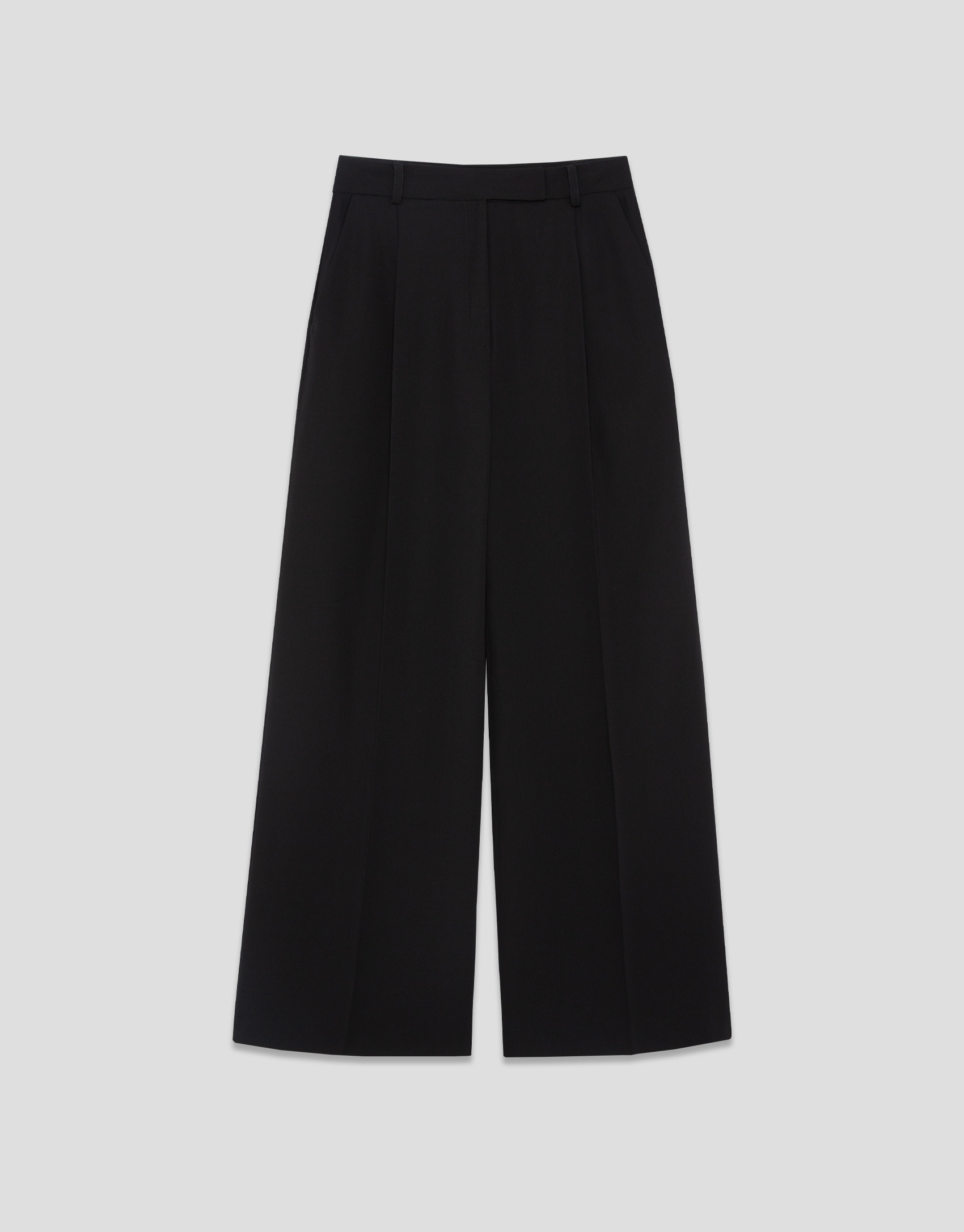 Pantalón recto con pinzas crepé negro - Mujer | Roberto Verino