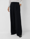 Pantalón recto con pinzas crepé negro - Mujer | Roberto Verino
