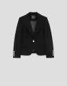 Short black crepe jacket - Mujer - AW2026 | Roberto Verino