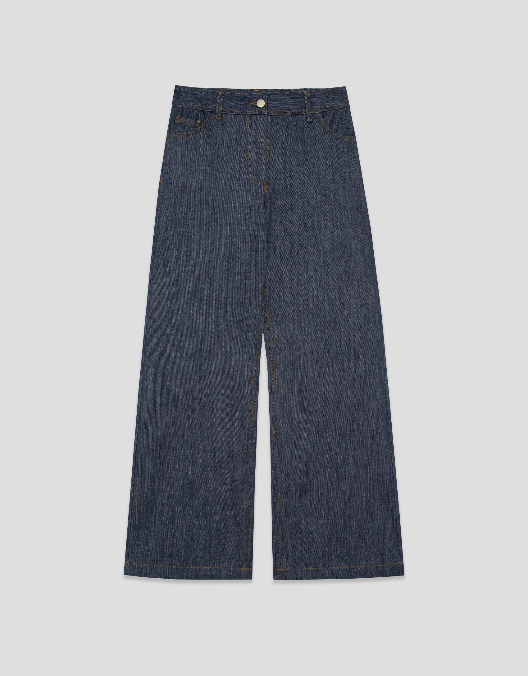 Pantalón ancho recto cuatro bolsillos denim ... | Roberto Verino