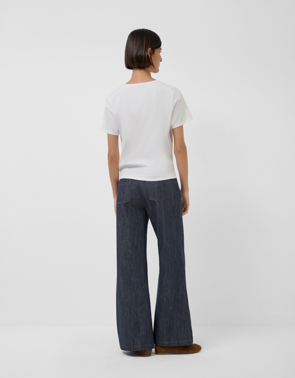 Wide-leg straight trousers with four pockets ... | Roberto Verino