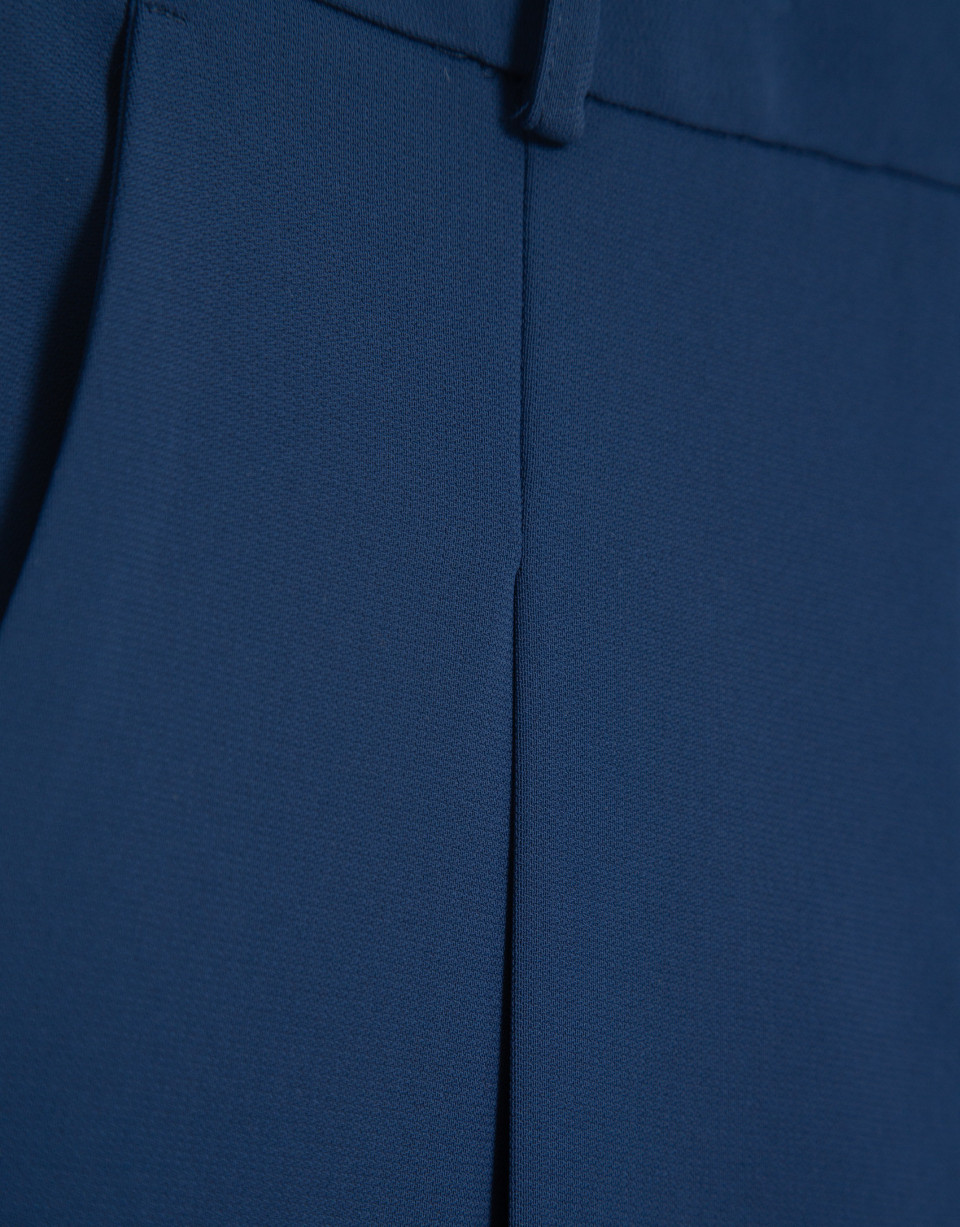 Pantalón recto con pinzas crepé azul marino | Roberto Verino