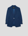 Blazer un botón crepé azul marino - Mujer | Roberto Verino