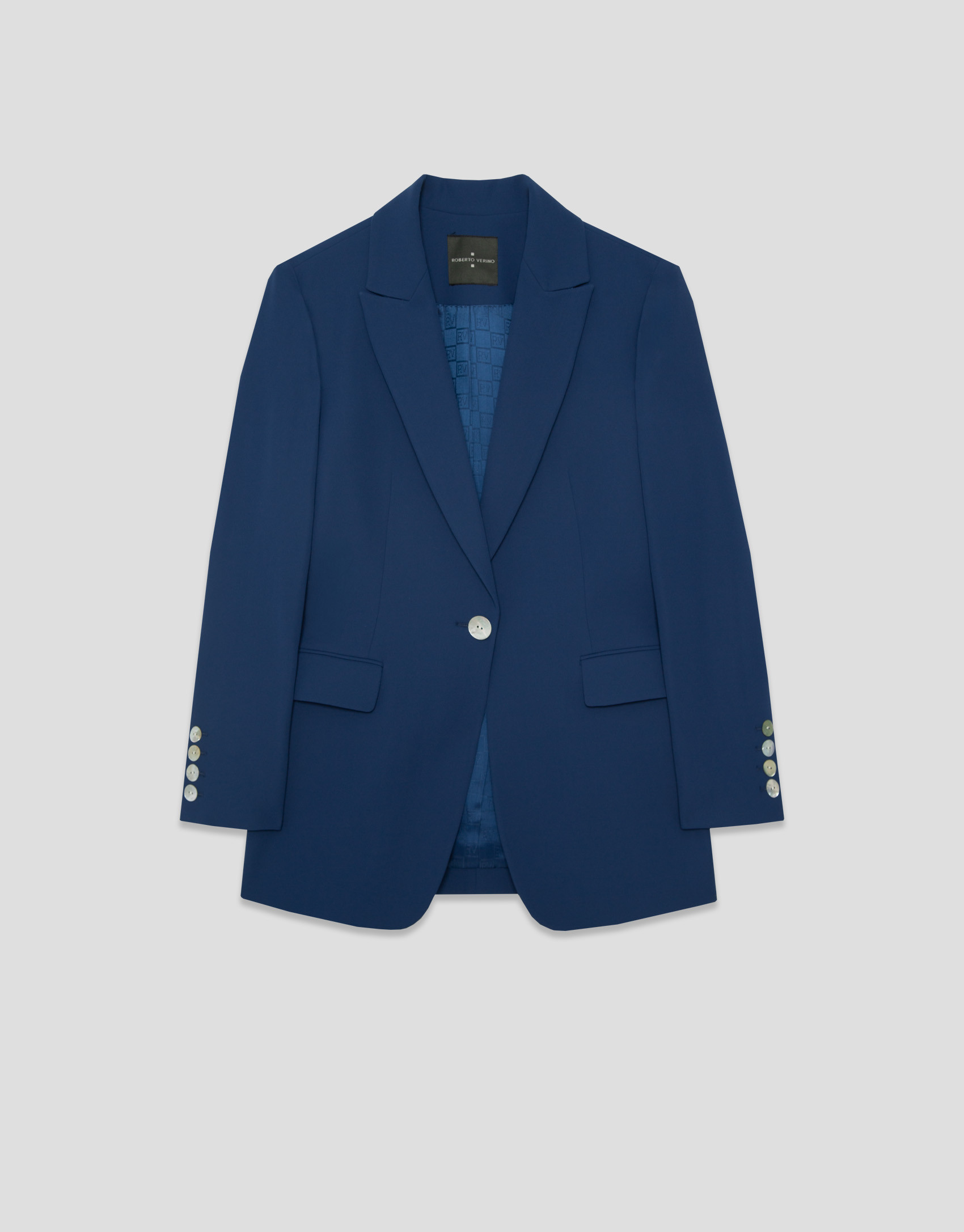 Blazer un botón crepé azul marino - Mujer | Roberto Verino