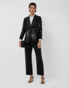 Blazer smoking negra con lentejuelas planas | Roberto Verino