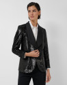 Blazer smoking negra con lentejuelas planas | Roberto Verino