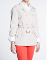Beige gabardine with double row of buttons 