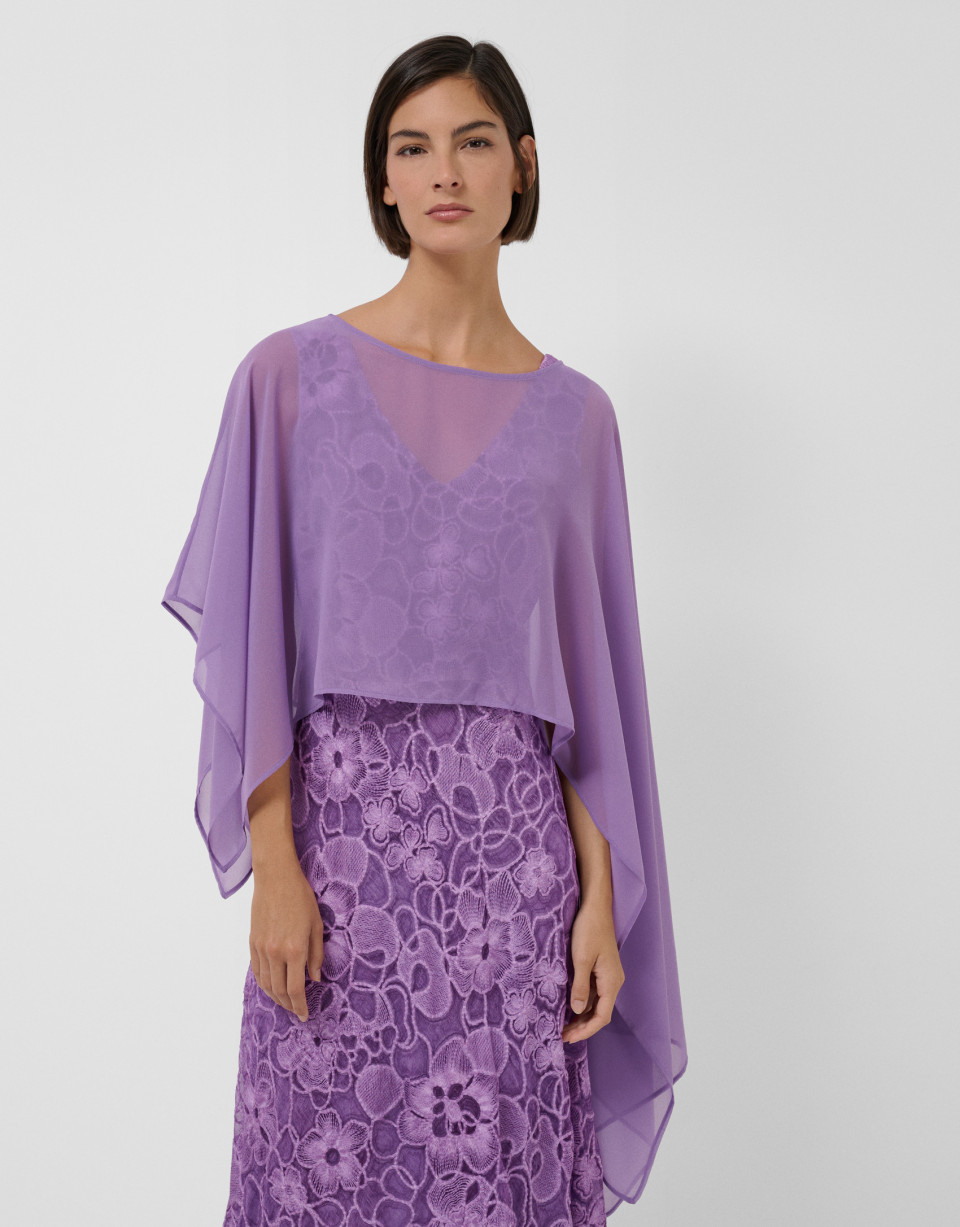 Lilac silk shoulder cover - Mujer - AW2026 | Roberto Verino