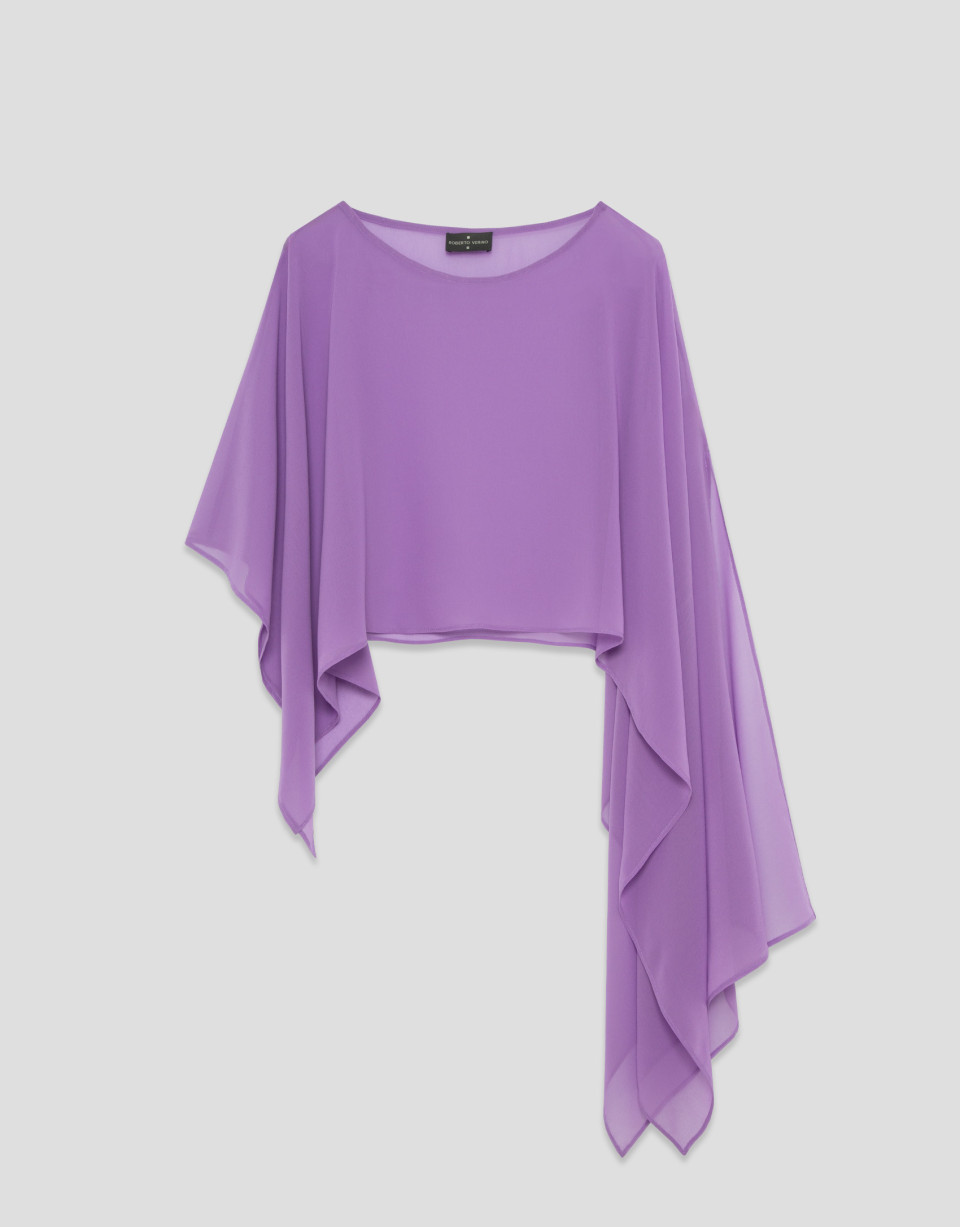 Lilac silk shoulder cover - Mujer - AW2026 | Roberto Verino