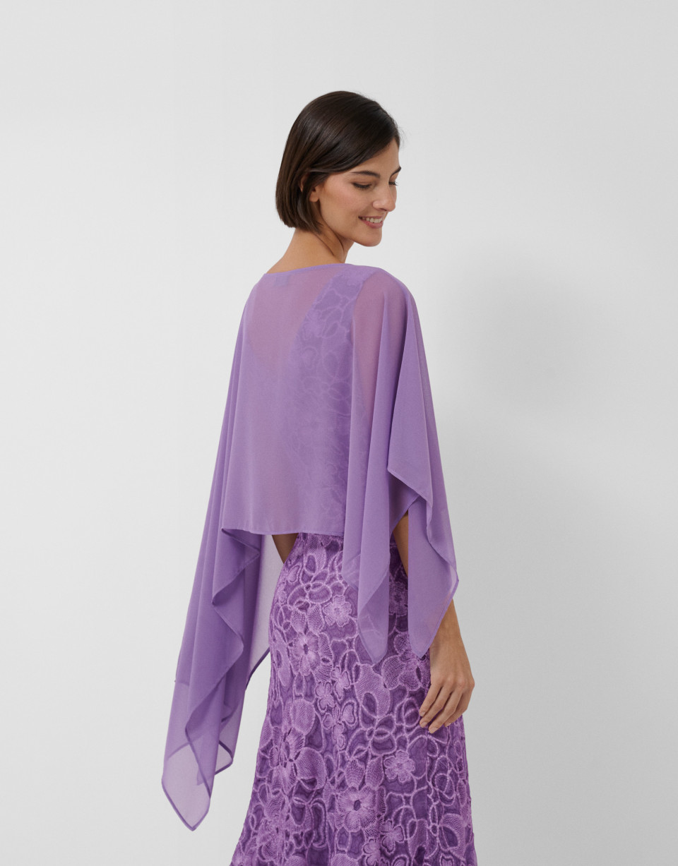 Lilac silk shoulder cover - Mujer - AW2026 | Roberto Verino