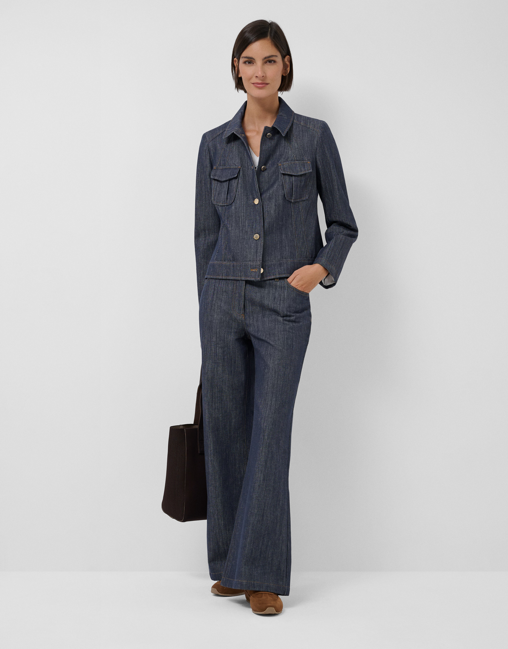 Short blue quilted denim jacket - Mujer | Roberto Verino